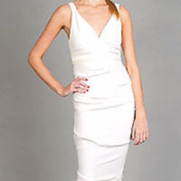 NICOLE MILLER SIMONE SILK CREPE DRESS GOWN 10 $1455 GS0005 IVORY - Picture 2 of 7